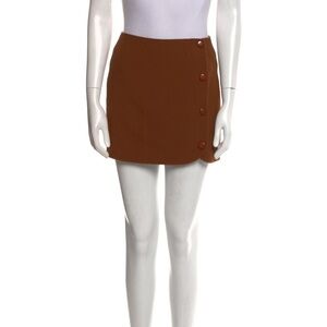 Elegant Brown Button-Detail Skirt